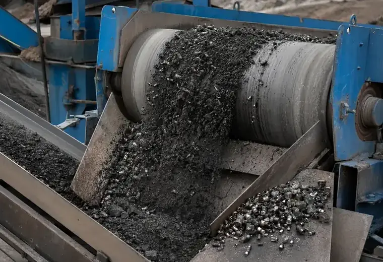 Magnetic separator discharge route check