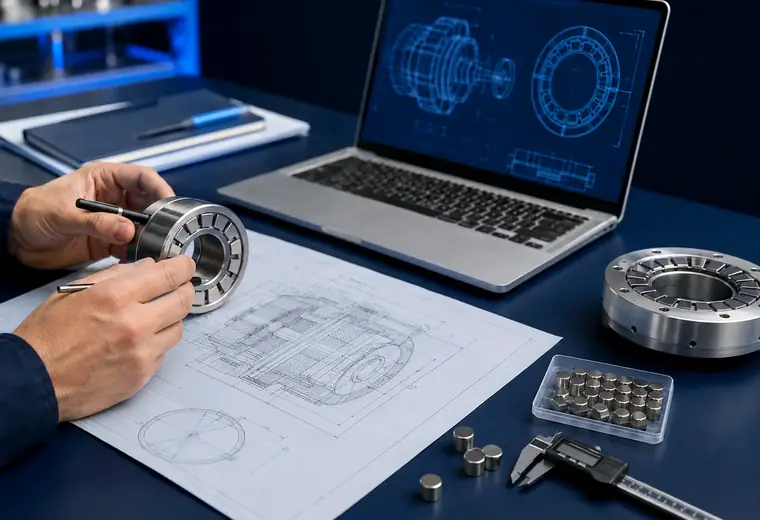 Engineer reviewing separator shaft layout