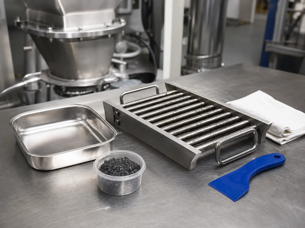 Easy-Clean-Magnetgitter in einer industriellen Magnetabscheidungsanwendung