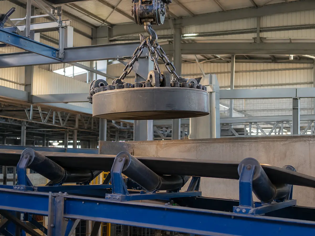 tubo magnético en un entorno industrial de separación magnética