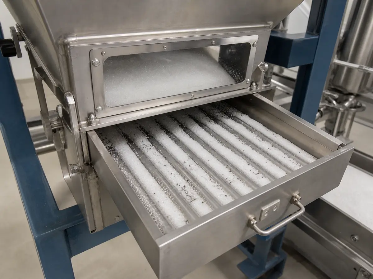Installation eines Überbandmagnets in einer industriellen Magnetabscheidungsanlage