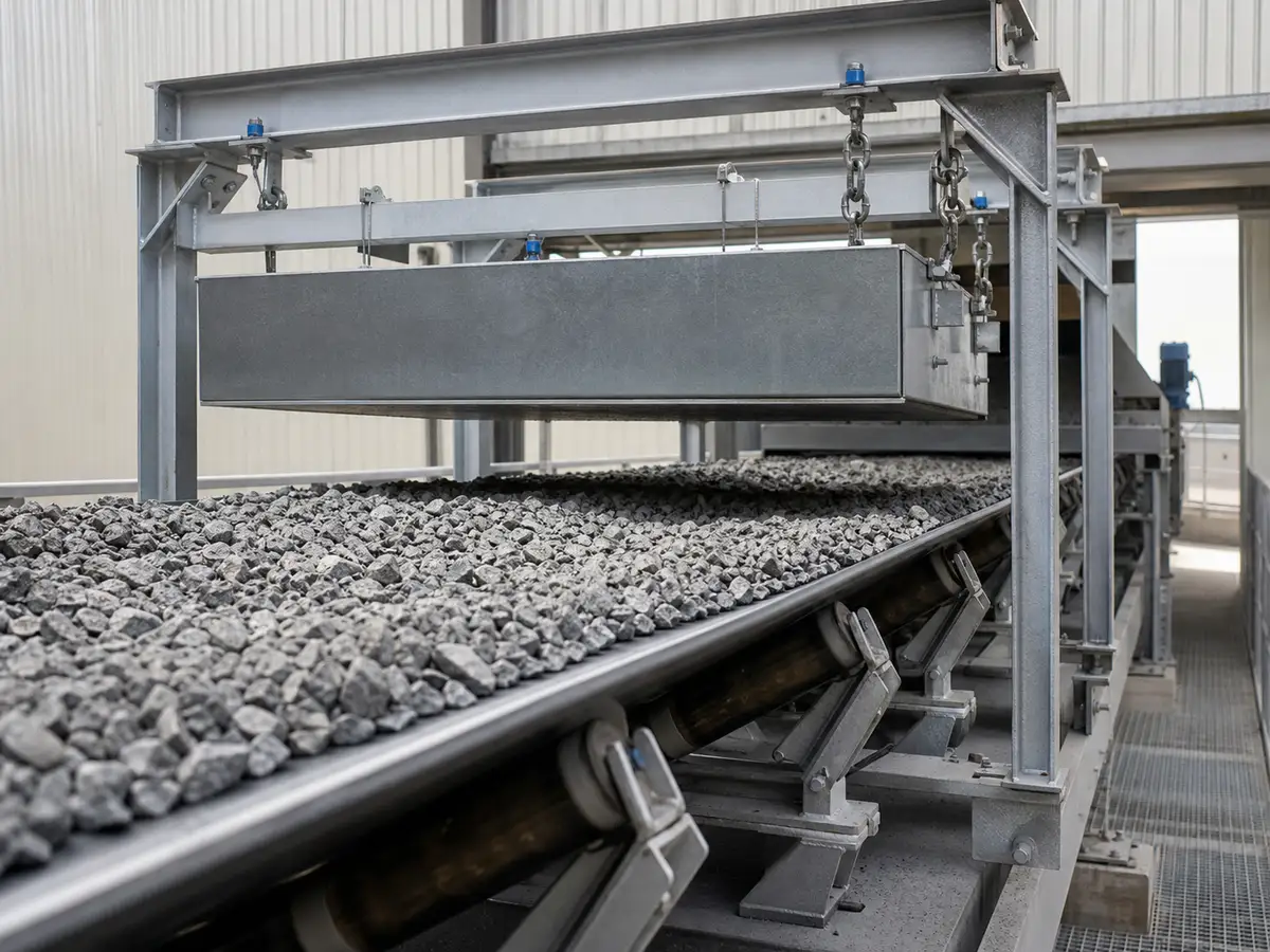 Verpackung und Versand eines Magnetabscheiders in einer industriellen Magnetabscheidungsanlage