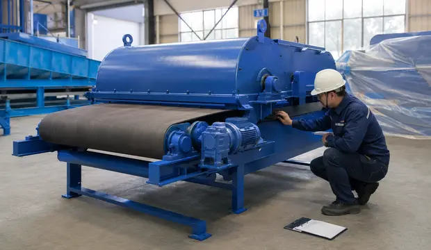 Contrôle en usine avant expédition d’un séparateur magnétique